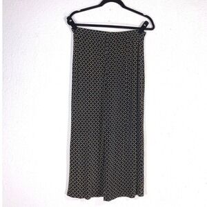 The Travel Collection Womens Wide Leg Pants Black Yellow Geometric SM73864 Med